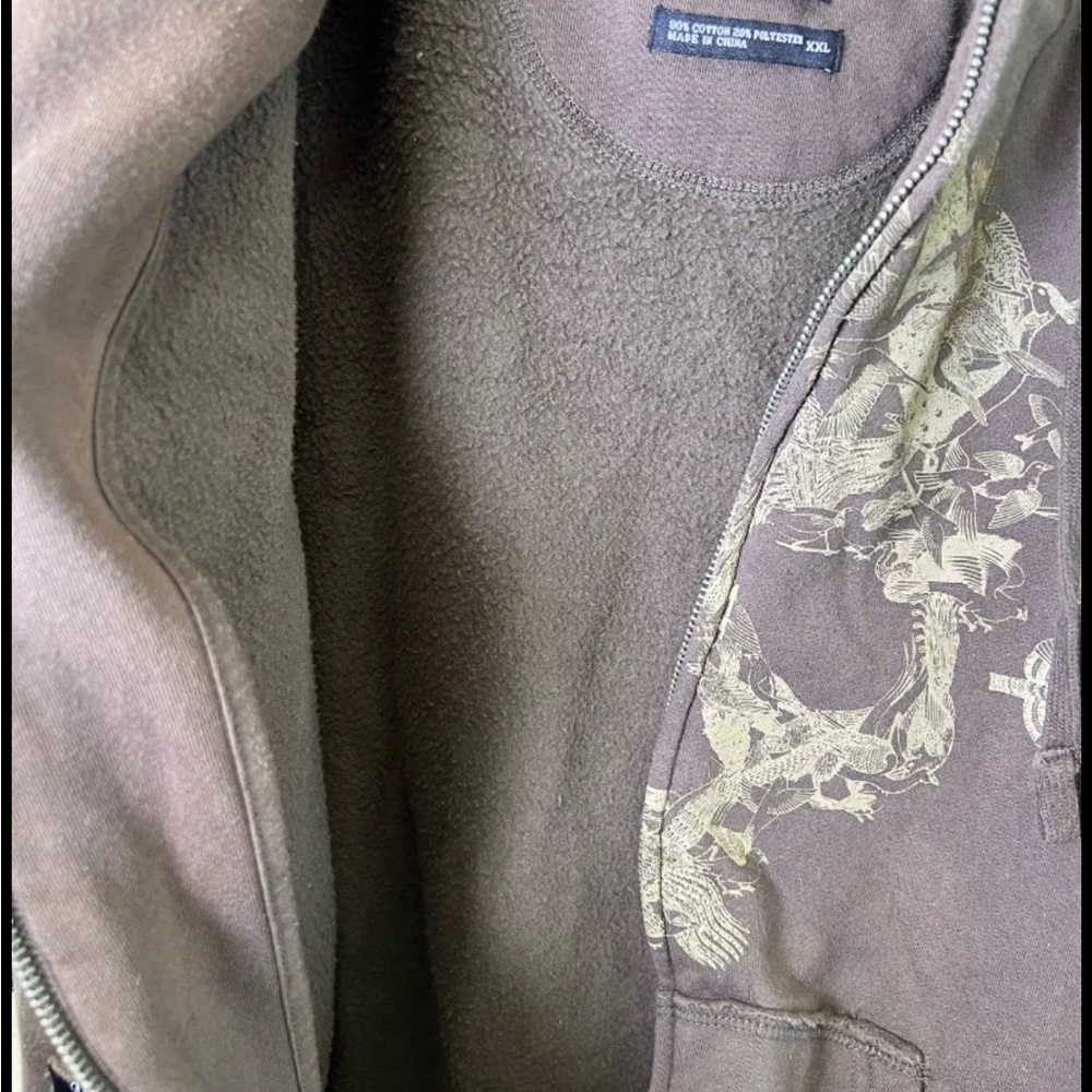 MARC ECKO Cut & Sew Zip Up Thick Hoodie Men’s Size XXL Skull W/ Birds Sweatshirt - Picture 6 of 10